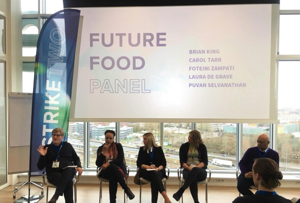 Future Food panelist speak at the Strike Two Summit in Amsterdam, the Netherlands. (Photo: The New Fork)