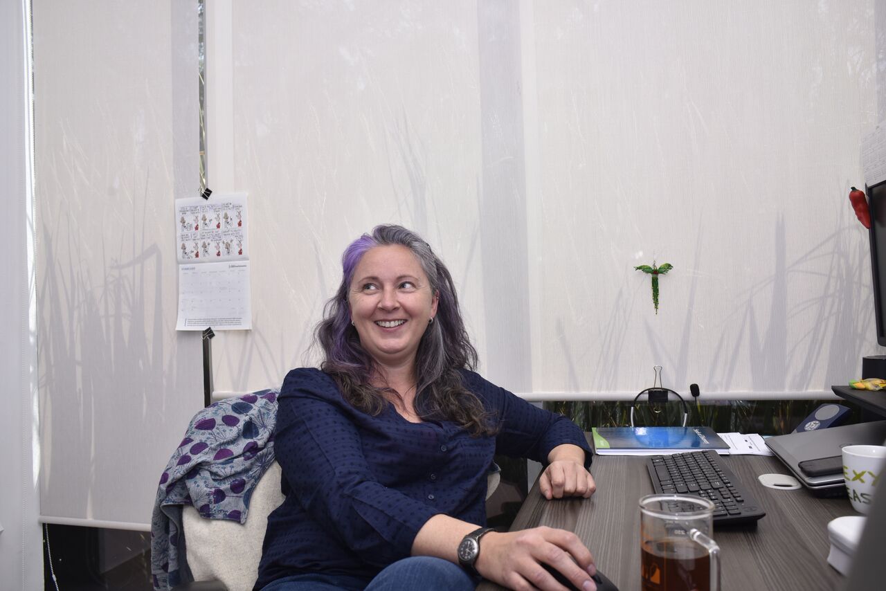 CIMMYT scientist Sarah Hearne talks about gender equality in science. (Photo: Alfonso Cortés Arredondo/ CIMMYT)