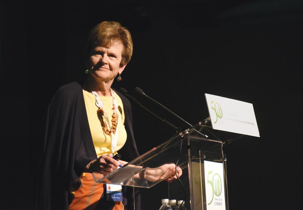 Leading nutritionist Julie Miller Jones promotes the benefits of whole grains. (Photo: CIMMYT)