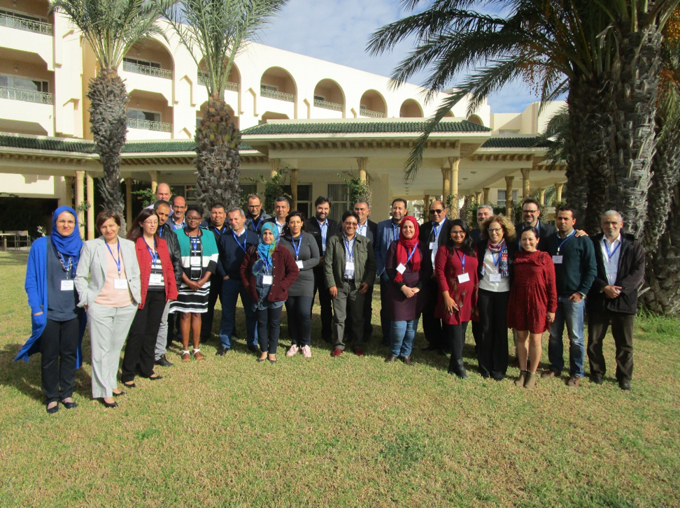 Participants of the Tunisia workshop collaborate on a group exercise. 