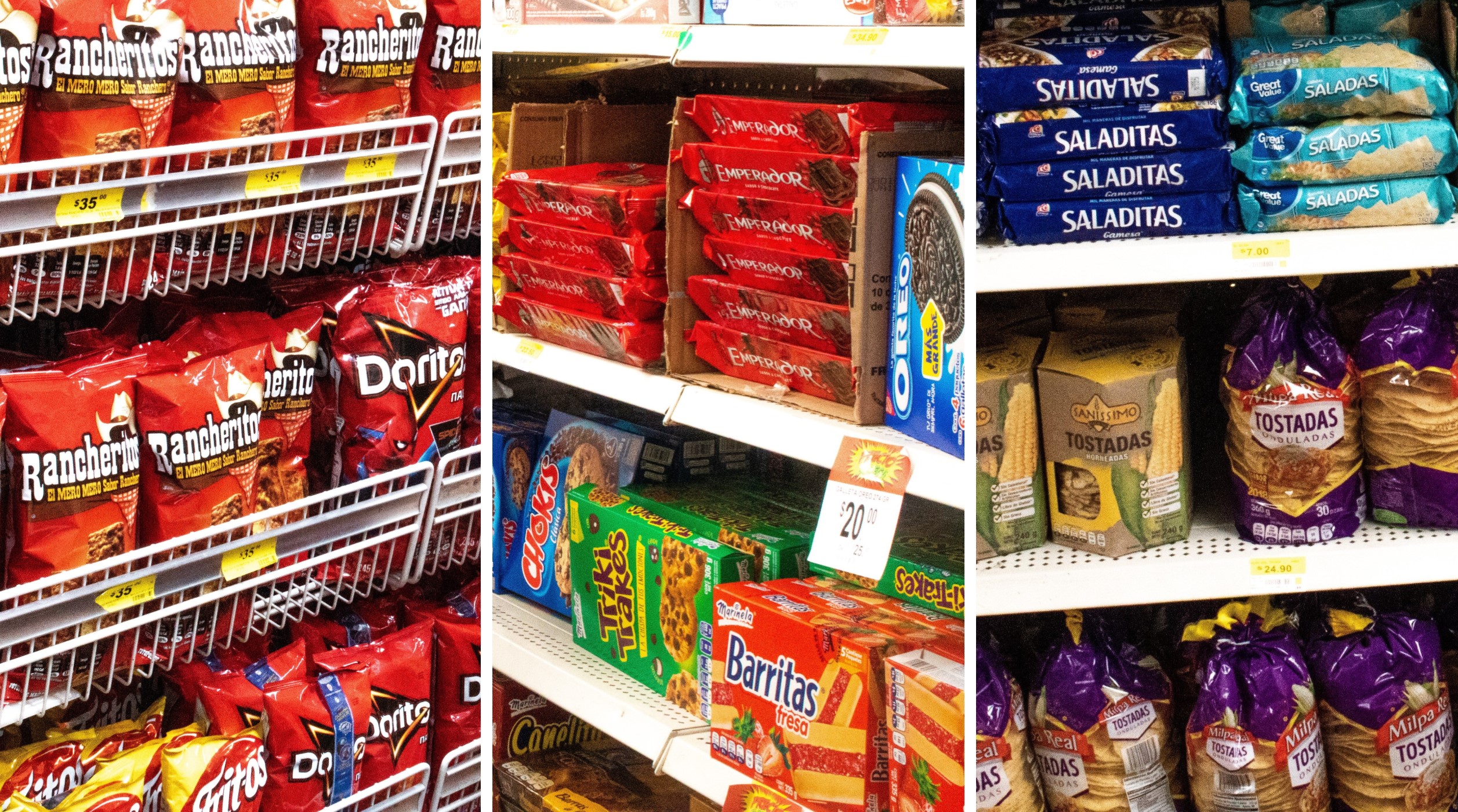 In a small food shop in San Vicente, a low-income area, snacks high in salt and sugar line the shelves. (Photo: Emma Orchardson/CIMMYT)