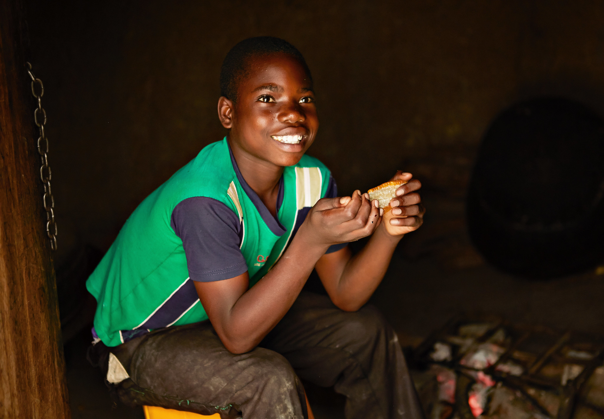 A 2015 study published in The Journal of Nutrition found that vitamin A-biofortified orange maize significantly improves visual functions in children, like night vision. (Photo: Libby Edwards/HarvestPlus)