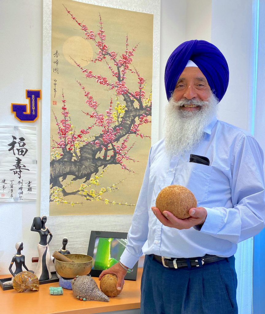 Dhugga identified the gene for an enzyme that propels the chemical reactions to produce guar gum, a cell wall polymer that is a dominant component of the edible kernel of the coconut. (Photo: Allen Wen/CIMMYT)