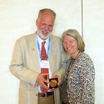 Thomas Payne (left) with Head of CIMMYT’s Maize Germplasm Bank Denise Costich. (Photo: Kevin Pixley/CIMMYT)