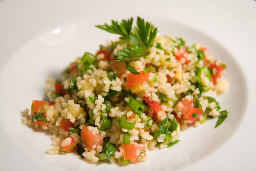 Tabbouleh, a Levantine salad made with a base of soaked bulgur wheat. (Photo: Moritz Guth)