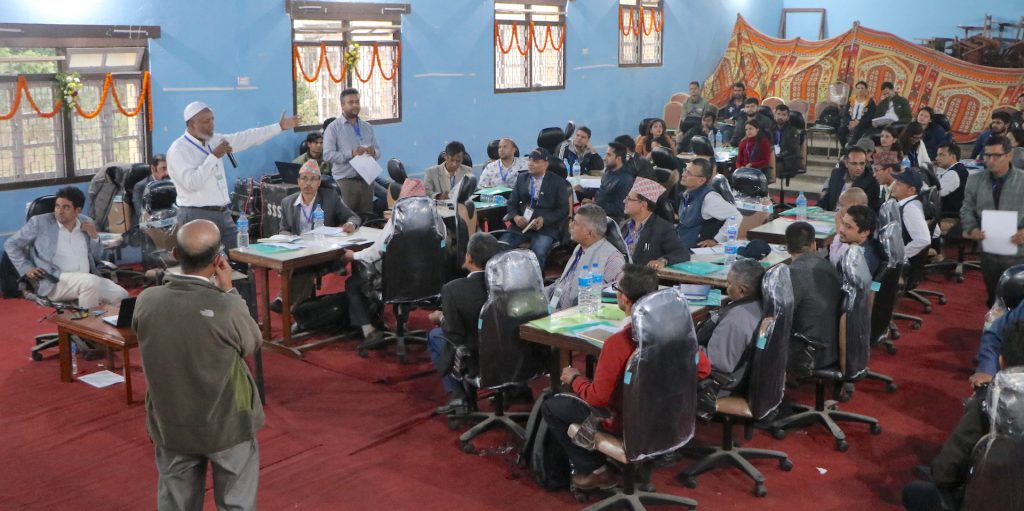 AbduRahman Beshir, CIMMYT, discusses the importance of linking academic courses with the emerging trends of the seed industry. (Photo: Bandana Pradhan/CIMMYT)