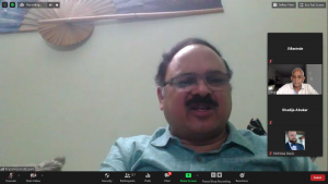 B.M. Prasanna presents at training.