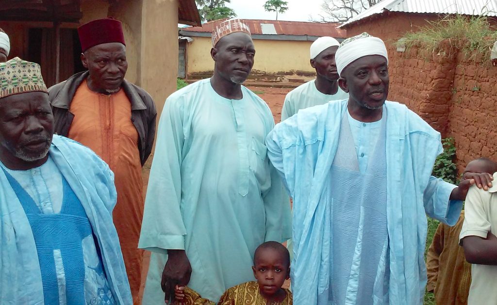 Community leaders talk to researchers in one of the villages in norther Nigeria which took part in the study. (Photo: Oyakhilomen Oyinbo)