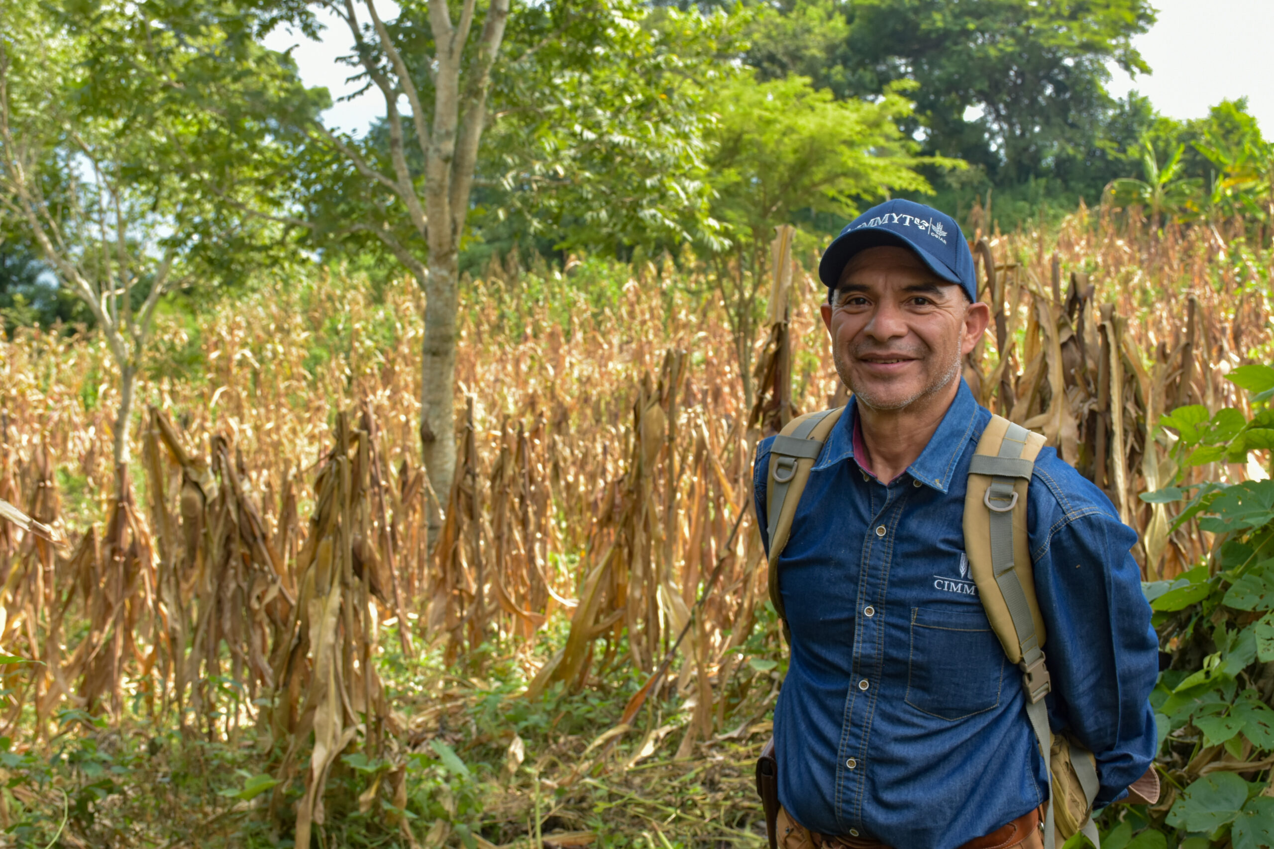 José Moisés Rodríguez Castellanos, colaborador del CIMMYT en Ocosingo, promueve la milpa biodiversificada como alternativa sustentable para evitar quemas y conservar la salud del suelo en Chiapas. (Foto: Gabriela Bracamonte/CIMMYT)