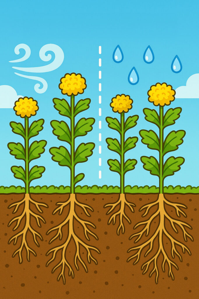 ¡Las raíces de estas plantas bajan muy profundo para cuidar la tierra! (Imagen: Open AI)
