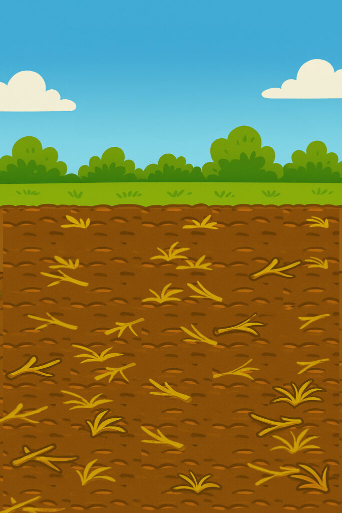 Los restos de plantas en el suelo ayudan a proteger la tierra. (Imagen: Open AI)