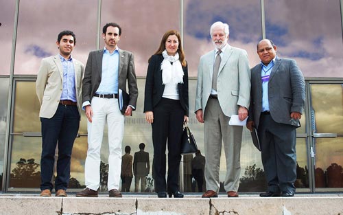 Left to right: Horacio Rodríguez, MasAgro Extension Coordinator; Víctor López, MasAgro Institutional Relations Manager; Nuria Urquía, FAO Representative in Mexico; Thomas A. Lumpkin, CIMMYT Director General; and Julio César Rosette Castro, PESA Director General Photo: Xochiquetzal Fonseca/CIMMYT