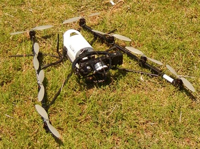 Images taken by the cameras attached to this unmanned aerial vehicles (UAV) can identify healthy versus stressed plants.