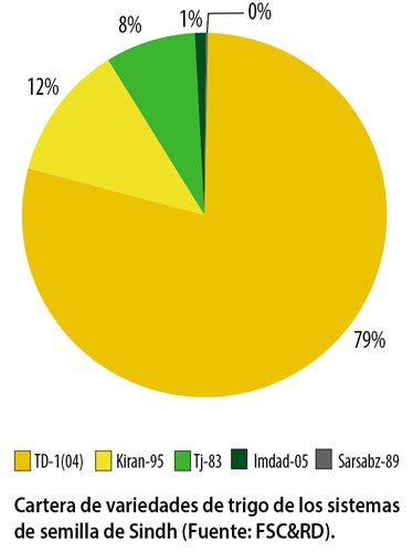 Figure 1. Wheat varietal portfolio in Sindh seed systems (source: FSC&RD)