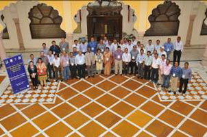 Representantes de los cuatro países sudasiáticos participaron en la junta de revisión anual de CSISA. Foto: Bal Kishan Bhonsle.