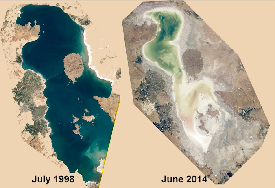 Source: The Guardian. "Lake Urmia: how Iran’s most famous lake is disappearing"