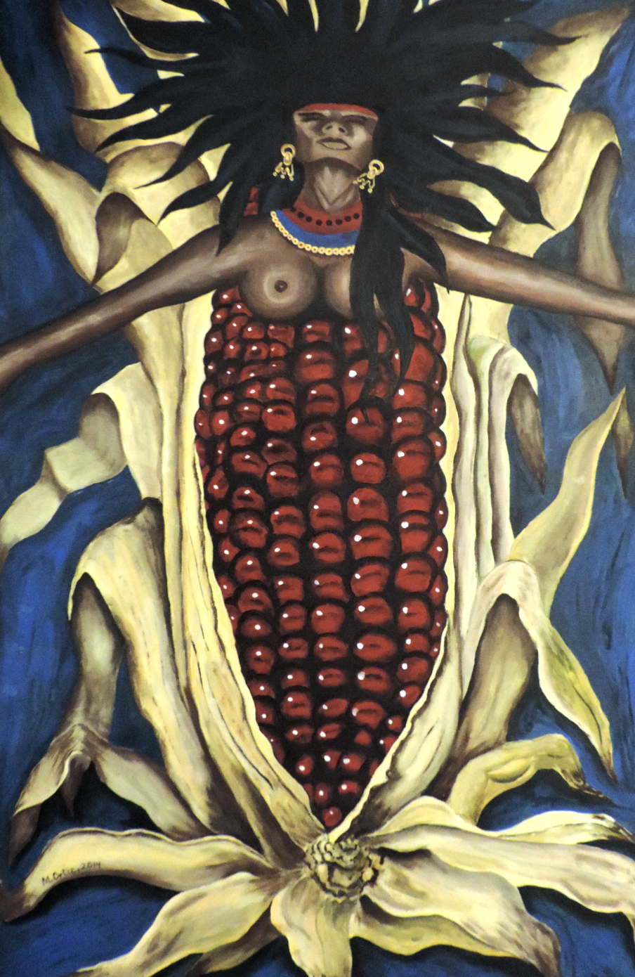 Maize is entwined in the history and traditions of Mexico. Artwork by Marcelo Ortiz