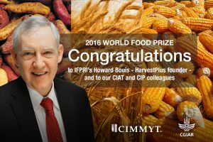 HarvestPlus director Howarth Bouis is one of four winners of the 2016 World Food Prize. Graphic design: Bose Zhou