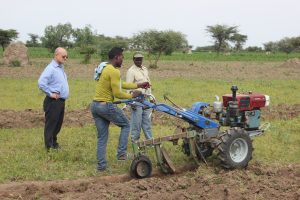 Beyene Abebe from Ethiopia, is one youth gaining economic opportunity as a mechanization service provider. Photo: CIMMYT/ 