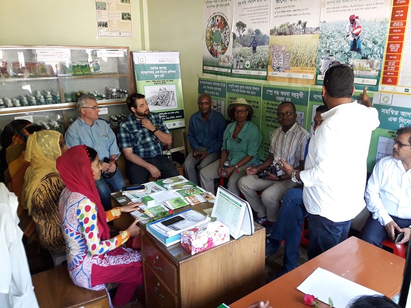 Inside Ayla Traders, an agricultural input dealer who now advises farmers on integrated weed management. Photo: CIMMYT