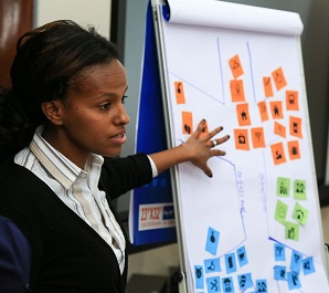 Creating a gender balance tree. Photo courtesy of Kristie Drucza.